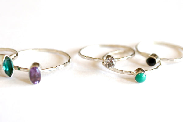 silver ring turquoise amethyst
